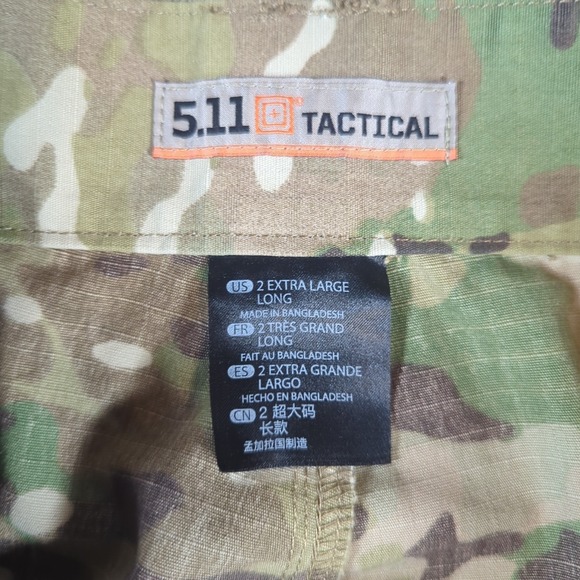 5.11 Tactical Pants Men's 2XL Long Relaxed Fit Multicam TDU Ripstop Cargo Pant - Picture 5 of 15